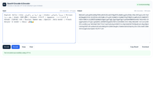 Base64 encoder converting multilingual Unicode text to Base64